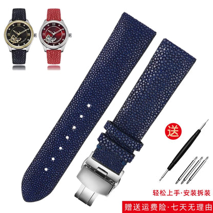 Bracelet de montre en peau de poisson perle pour Huawei TISSOT Omega Mido Tudor bracelet de montre en cuir Manta Ray pour hommes et femmes 20mm 22mm