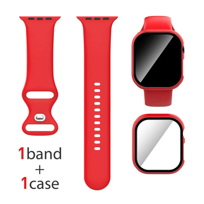 Lot de 2, pour Apple Watch : Étui + Bracelet + Protection d'écran compatible S1-S11/SE 38/40/41/Series 10-11 42mm/42/44/45/46/49mm