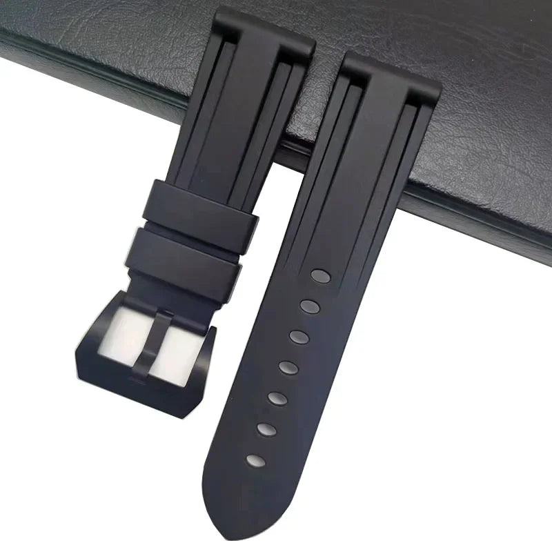 Bracelet de montre en caoutchouc souple 24mm pour Bracelet Panerai pour PAM441/1312/111 boucle ardillon Bracelet de montre accessoires de haute qualité