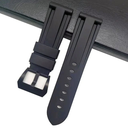 Bracelet de montre en caoutchouc souple 24mm pour Bracelet Panerai pour PAM441/1312/111 boucle ardillon Bracelet de montre accessoires de haute qualité