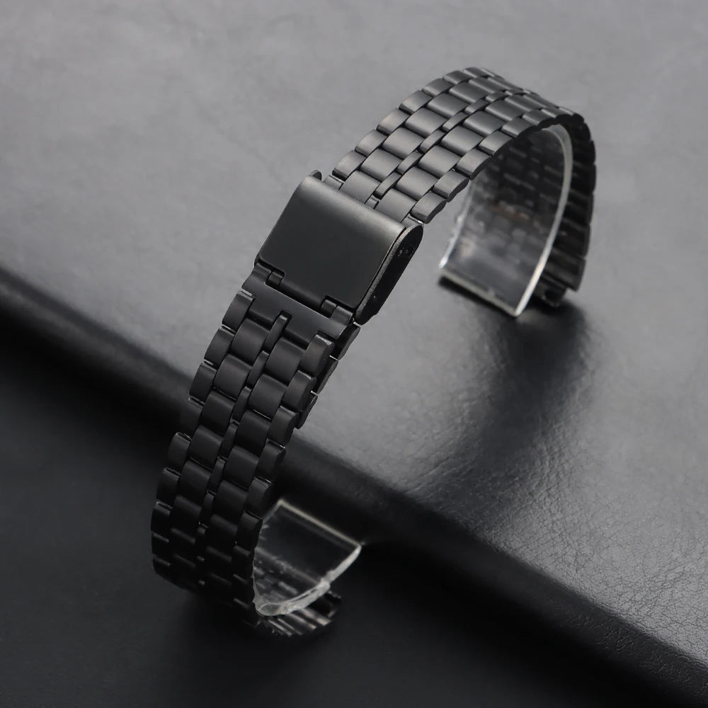 Unisex stainless steel watch band, 18mm, for CASIO F91W F105 F108 A158 A159 A168 AE1200 1300, Ultra-thin