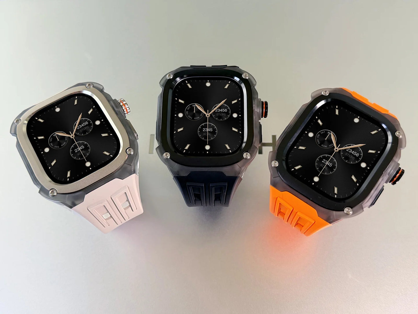 Kit de modification de luxe pour Apple Watch Series Ultra 3 2 49 mm, bracelet en silicone, boîtier en acier inoxydable pour IWatch Ultral 49 mm
