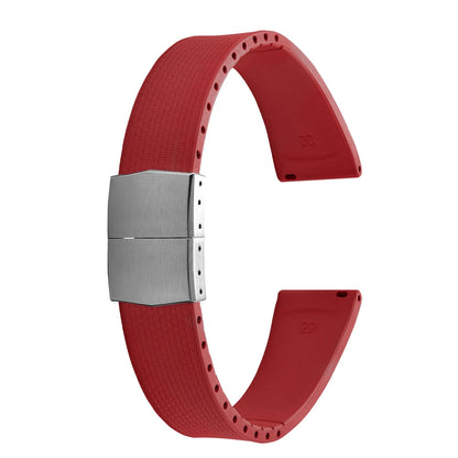 Cinturini per orologi in gomma Delugs CTS Fkm da 20 mm con fibbia a farfalla, 4 colori, texture unica, cinturino per orologi a sgancio rapido per orologi di marca