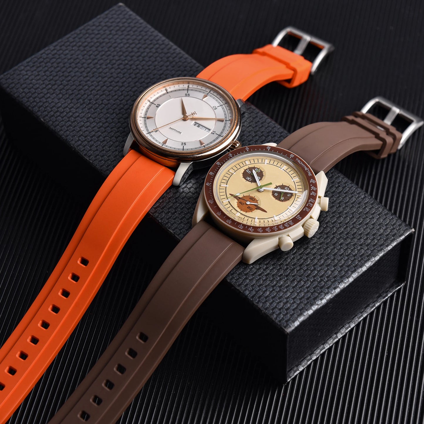 FKM bracelet de montre en caoutchouc à dégagement rapide bracelets de montre 18mm 19mm 20mm 21mm 22mm 23mm 24mm étanche plongée hommes montres accessoires