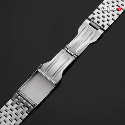 Bracelet de montre en acier inoxydable 20 mm 22 mm pour Omega pour Seiko, bracelet métallique à extrémités plates, bracelet de remplacement pour affaires, accessoires de montre