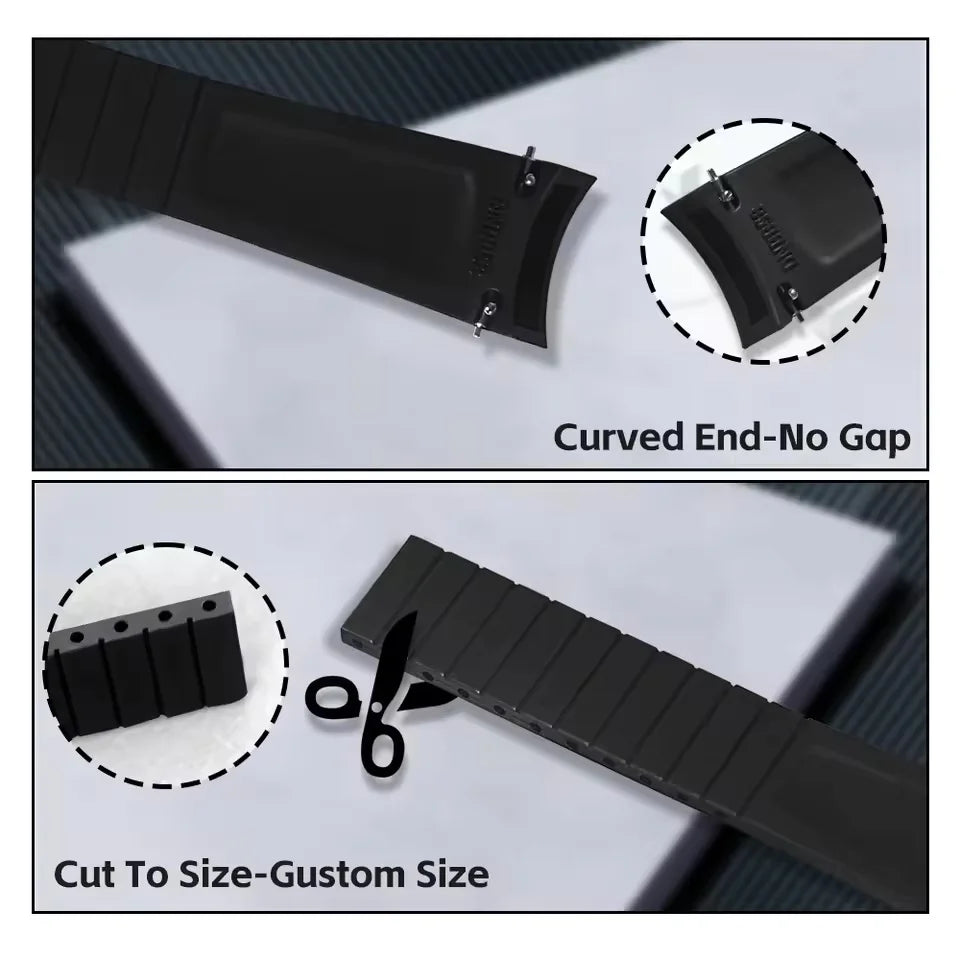 Rubber Strap for Tudor Black Bay 58 BB58, 20mm, FKM CT, Curved End Design with Deployment Clasp, Watch Band