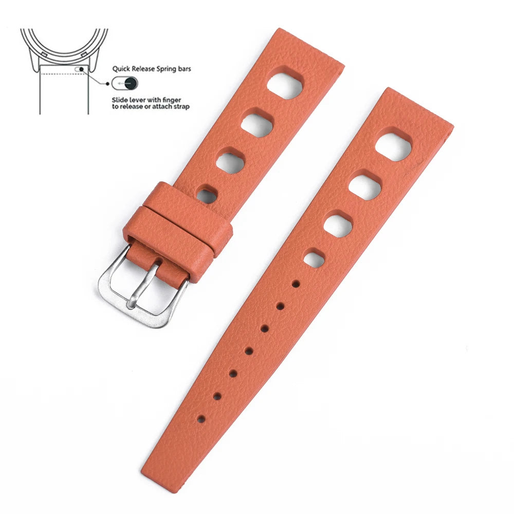 20mm 22mm bracelets tropicaux nouveau Design fluororubber FKM bracelets de montre à dégagement rapide FPM bracelets de montre pour montres de plongée accessoires