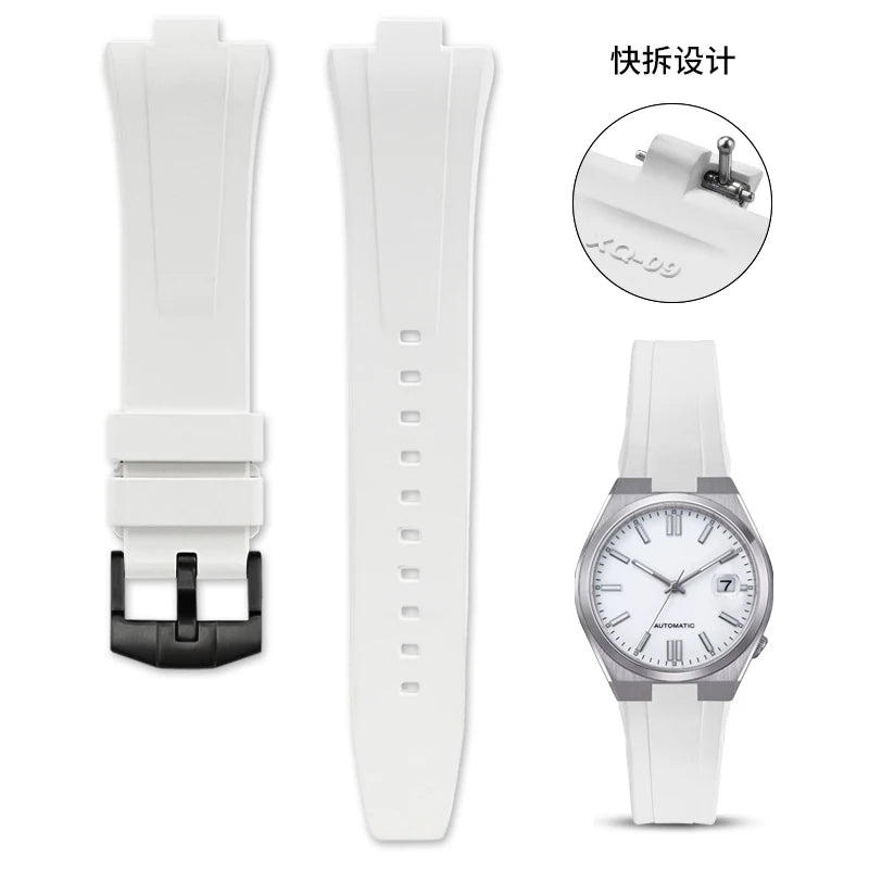 FKM-Cinturino per orologio in gomma fluorurata da uomo e donna, estremità convessa speciale, a sgancio rapido, Citizen NJ0150, NJ0151, NJ0158, 9 mm