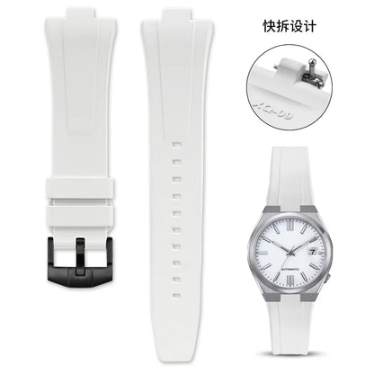 FKM-Cinturino per orologio in gomma fluorurata da uomo e donna, estremità convessa speciale, a sgancio rapido, Citizen NJ0150, NJ0151, NJ0158, 9 mm