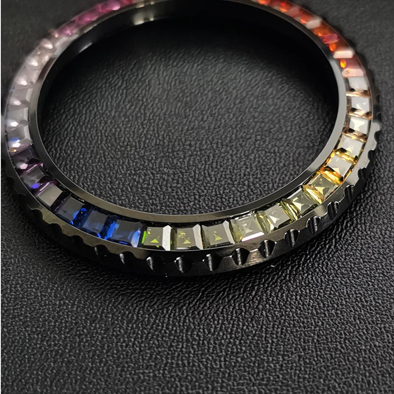 Zubehör für Seiko SKX007/009/SKXA35/SKX171, neue 5er-Serie SRPD, Lünette aus schwarzem Stahl, Kristall
