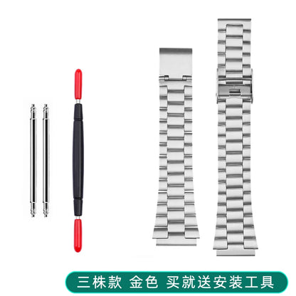 Boîtier de lunette métallique en acier inoxydable + Kit de bracelet pour Casio F91W/A158/A159 – Bracelet de montre et outils de remplacement personnalisés (argent/noir/or)