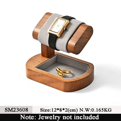 Espositore per orologi in legno a forma di T Oirlv, porta orologi in microfibra, porta gioielli per bracciali e anelli, EvaluT1, nuovo