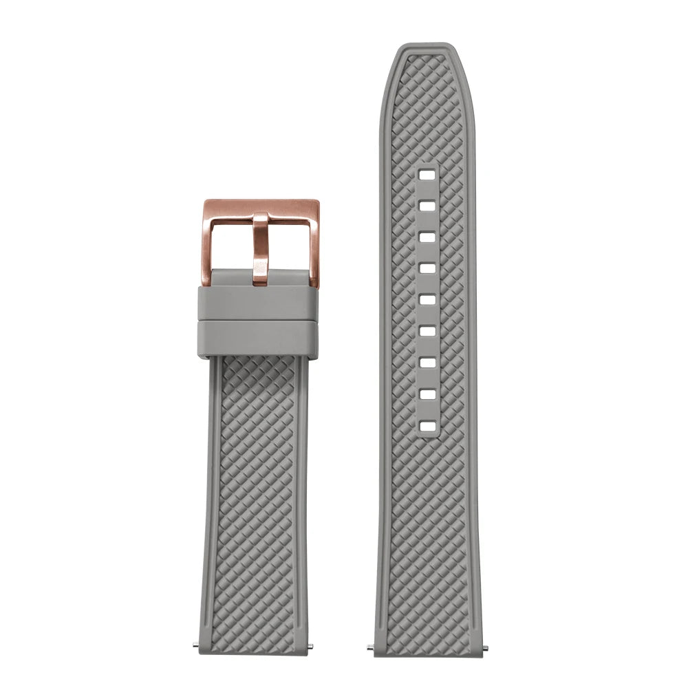 18mm 20mm 22mm 24mm haute qualité forme de balle FKM bracelet de montre en caoutchouc à dégagement rapide bracelet de plongée souple étanche pour HAISCH