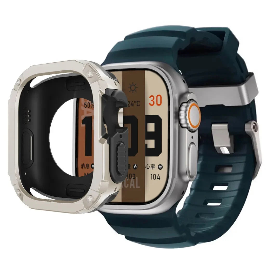 Bracelet de sport en silicone TPU+ pour Apple Watch Ultra 49mm 42 44 45 46mm pour iWatch Series 10 9 8 7 SE