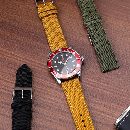 Premium waterproof sailcloth watch strap, 18mm 19mm 20mm 21mm 22mm 24mm, Men's Nylon Sport Strap