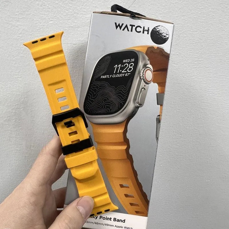 Bracelet de sport en silicone TPU+ pour Apple Watch Ultra 49mm 42 44 45 46mm pour iWatch Series 10 9 8 7 SE