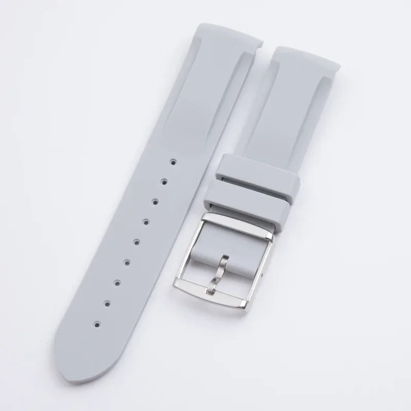 Nuovo cinturino in gomma morbida da 20 mm con estremità ricurve per Omega Strap Joint Moonswatch Constellation, bracciale sportivo impermeabile con fibbia ad ardiglione