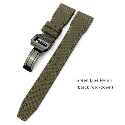 Cinturino per orologio in pelle di vitello e nylon di alta qualità, cinturino per orologio IWC Pilot SPITFIRE MARK 18 Portofino TOP GUN Suffino 77, 20mm 21mm 22mm