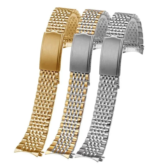 Nuovo cinturino per orologio OMEGA in acciaio inossidabile massiccio con perline a chicco di riso, 18 mm, 19 mm, 20 mm.