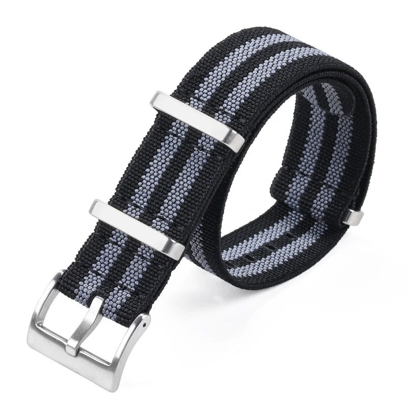 18/20/22mm Elastic Woven Nylon Watch Strap, Universal Breathable Comfortable Band for Omega Seiko IWC