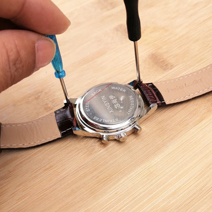 Kit di riparazione orologi da 2 pezzi: Strumento di rimozione delle barrette a molla per la regolazione del cinturino dell'orologio, strumento da orologiaio