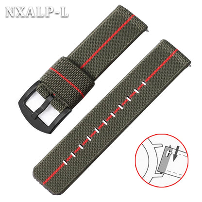 18mm 20mm 22mm 24mm Nylon Elastic Watch Strap Army Woven For Seiko Bracelet Military Sport Watch Band For Men Quick Release