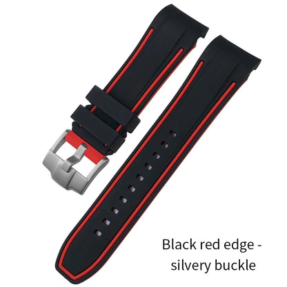 Cinturino per orologio in gomma e silicone con estremità curva da 24 mm, per DIESEL oversize da 57 mm, modelli DZ7395, DZ7396, DZ7435, DZ7313, cinturino morbido colorato