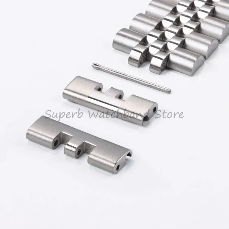 Bracelet de montre en acier inoxydable, 20mm 22mm, lien d'extrémité droite et incurvée pour connecteur Seiko SKX007 pour adaptateur Jubilee Oyster, 2 pièces