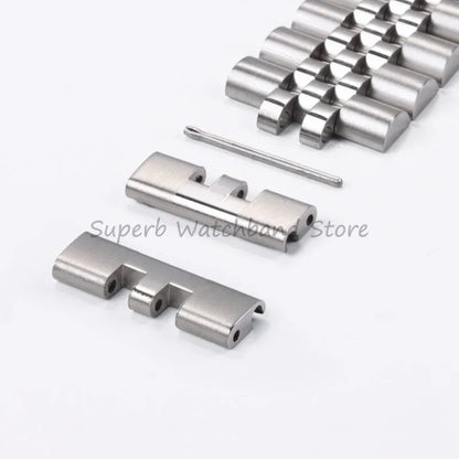 Bracelet de montre en acier inoxydable, 20mm 22mm, lien d'extrémité droite et incurvée pour connecteur Seiko SKX007 pour adaptateur Jubilee Oyster, 2 pièces