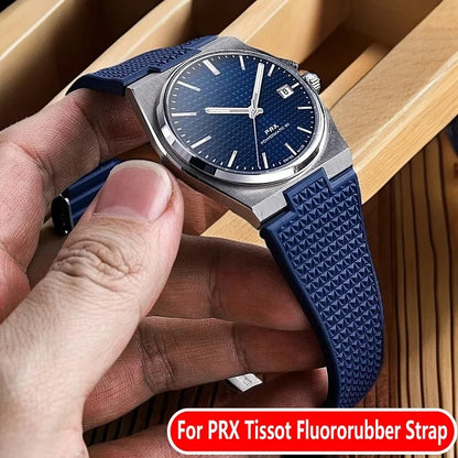 Convient pour Tissot PRX 35mm 40mm diamètre du cadran CTS Premium FKM remplacement en caoutchouc barres à ressort à dégagement rapide coupées sur la taille bracelet de montre