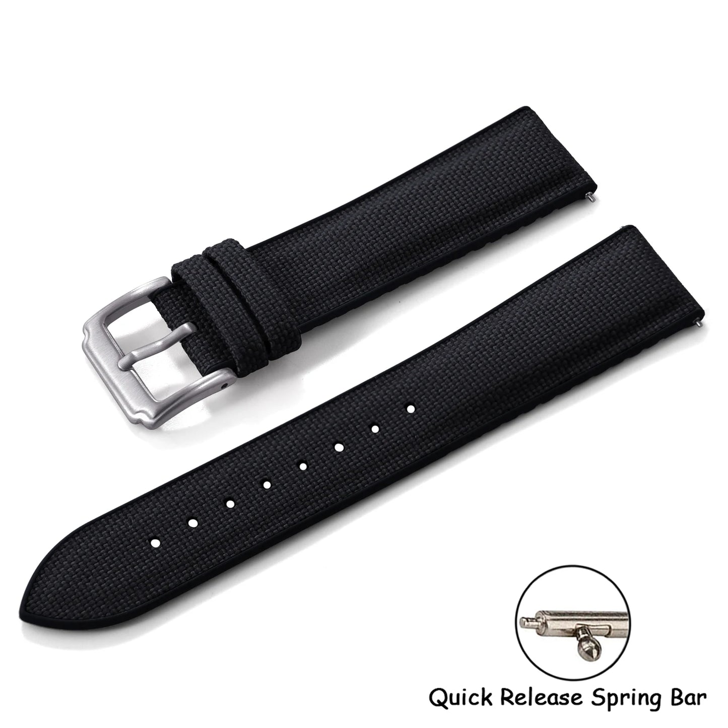 Cinturino per orologio a sgancio rapido in tela, 18 mm, 19 mm, 20 mm, 21 mm, 22 mm, in gomma siliconica, per uomo, Omega Seiko IWC