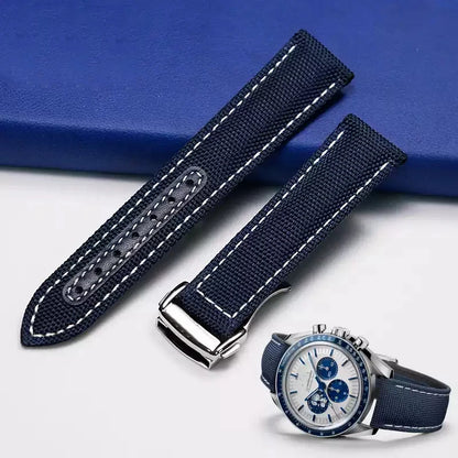 Bracelets de montre en toile et Nylon, 19mm 20mm, pour Omega Seamaster 300 Speedmaster AT150 Omega Speedmaster Slubby série 310.32, bracelet en Nylon