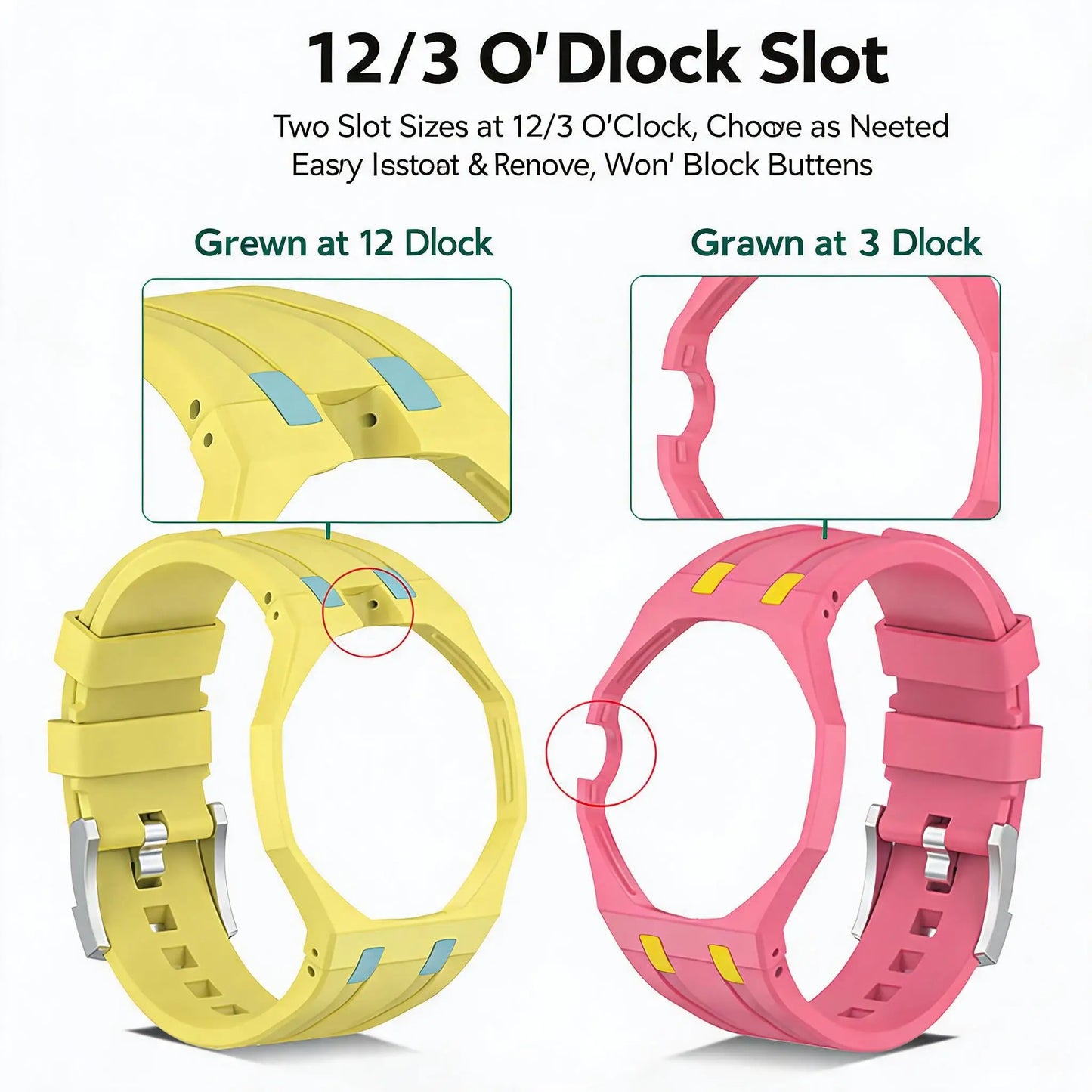 Bracelet de conversion en silicone coloré compatible avec la montre de poche Swatch Royal Pop – Accessoire de modification tout-en-un pour montre-bracelet