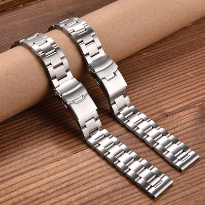 Luxury Stainless Steel Watch Band, 18mm 20mm 22mm, Three-Link Steel Bracelet, Quick Release, Straight End, for Rolex