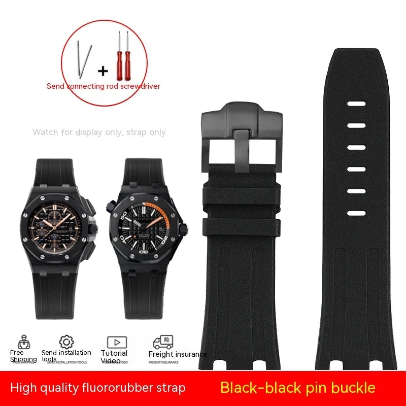 Cinturino per orologio da uomo in gomma, Audemars P Royal Oak Offshore, 42mm, 28mm, 15703, 15710, 26470, 28mm, con attrezzi