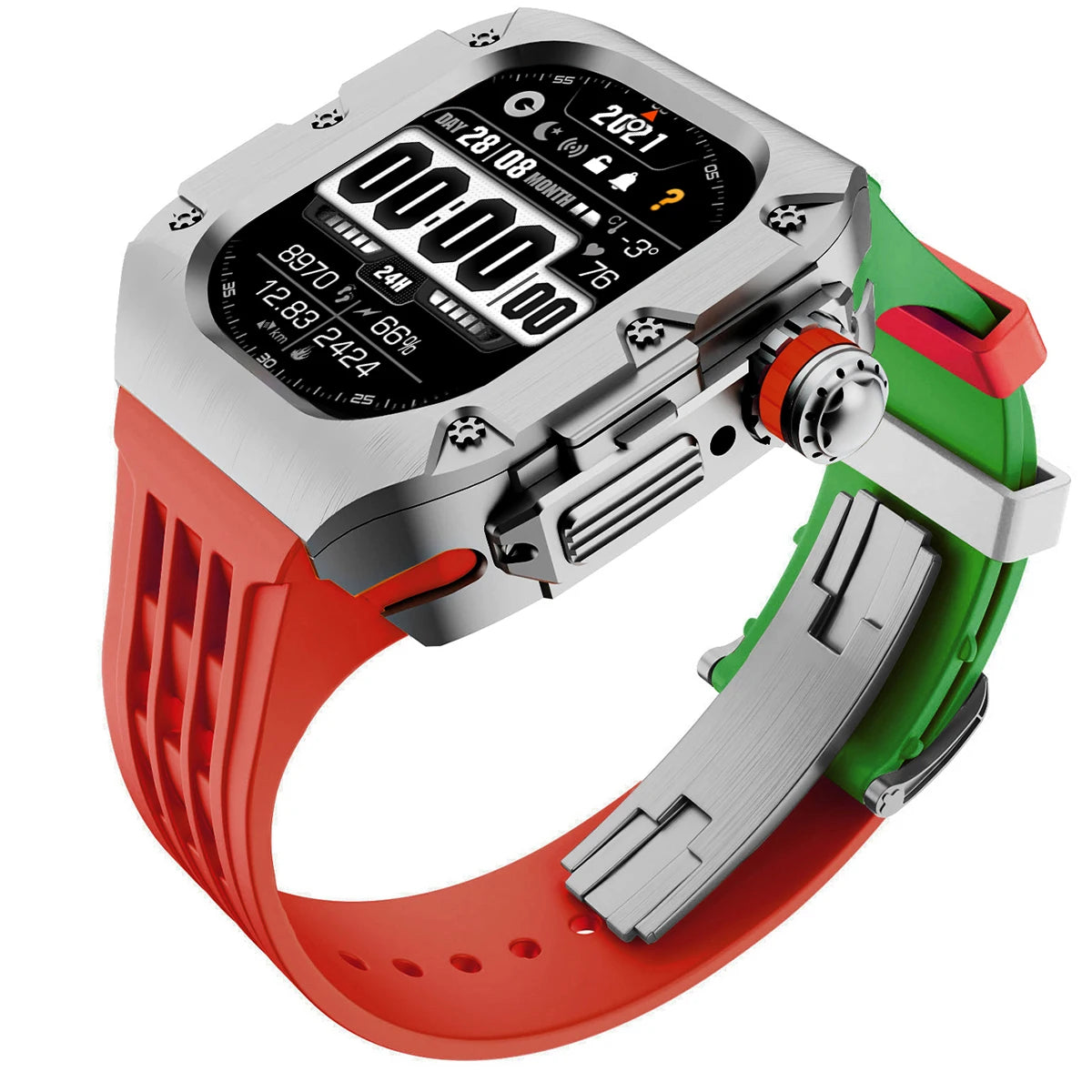 Luxury Mod Kit for Apple Watch Ultra 3 2 49mm, Titanium Alloy Strap for iWatch Series 11 10 9 8 7 6 SE 44mm 45mm