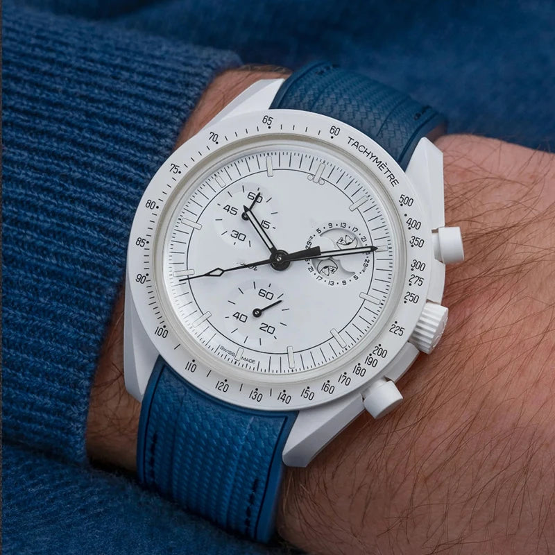 Diving Strap for Omega X Swatch, 20mm, MoonSwatch Joint, for Men and Women, Peripheral, Curved End, TPU Rubber Strap for Rolex, Watch Strap Tools