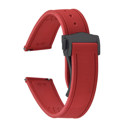 Premium Quality FKM Soft Rubber Watch Strap 20mm 21mm 22mm Sailcloth Texture Sport Band Quick Release Universal Watchband for DLug