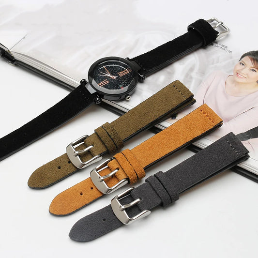 Genuine Leather Watch Strap for Tissot SeATM Watch, Friendly Suede, Citizen Watch Strap, Soft Watch Strap, Green, Black, Brown, 16mm, 18mm, 20mm, 22mm