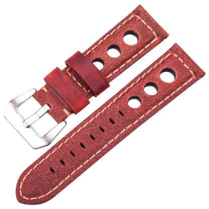 Bracelet de montre en cuir de vache, Vintage, en cuir véritable, 20mm 22mm 24mm, pour femmes et hommes, mode, ceinture avec boucle ardillon
