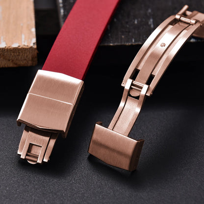 New CTS FKM watch strap 16mm 18mm 19mm 20mm 21mm 22mm quick-release butterfly clasp watch strap, CTS rubber strap for cutting to size