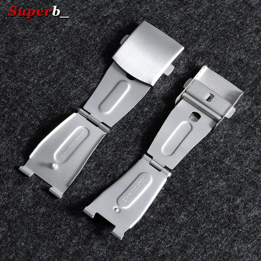 Boucle de montre pliable en acier inoxydable, 12/14/16/18/20/22mm, bouton de sécurité double pression, accessoires de bracelet de montre