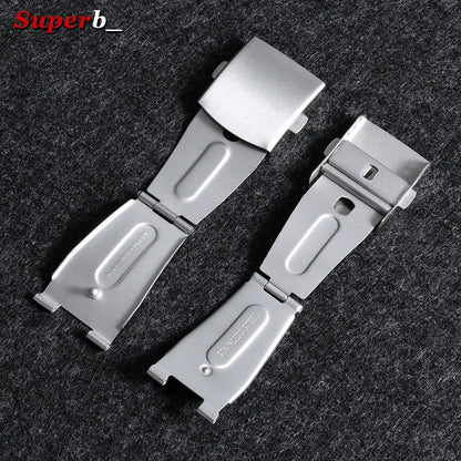 Boucle de montre pliable en acier inoxydable, 12/14/16/18/20/22mm, bouton de sécurité double pression, accessoires de bracelet de montre