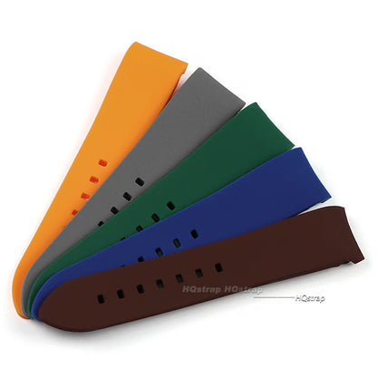 Bracelet en caoutchouc à extrémité incurvée, 20mm 22mm, en Silicone, pour Seiko, Bracelet de Sport étanche pour Rolex, haute qualité
