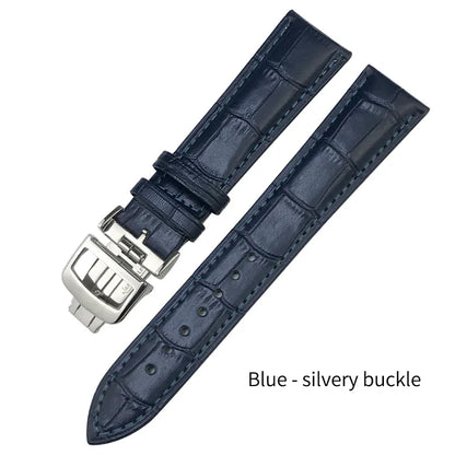 Bracelet de montre en cuir véritable, 19mm, 20mm, 21mm, 22mm, pour Jaeger LeCoultre Master Moonphase, noir, bleu, marron, vert, bracelet de montre en cuir de vache
