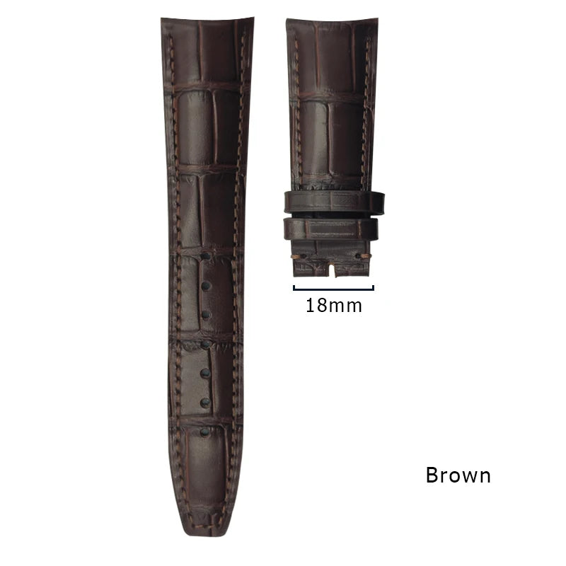 Curved end watch strap for IWC PILOT Portugieser Portofino 20mm 21mm 22mm genuine calfskin watchband high quality cowhide strap