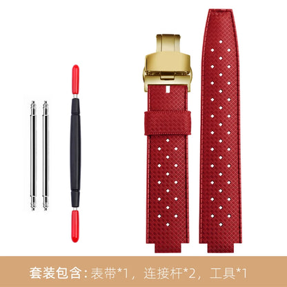 Cinturino in gomma per orologio LV, con apertura rialzata, Louis Vuitton, serie Tambour, Q1121, cinturino dedicato, uomo, donna, Q114k
