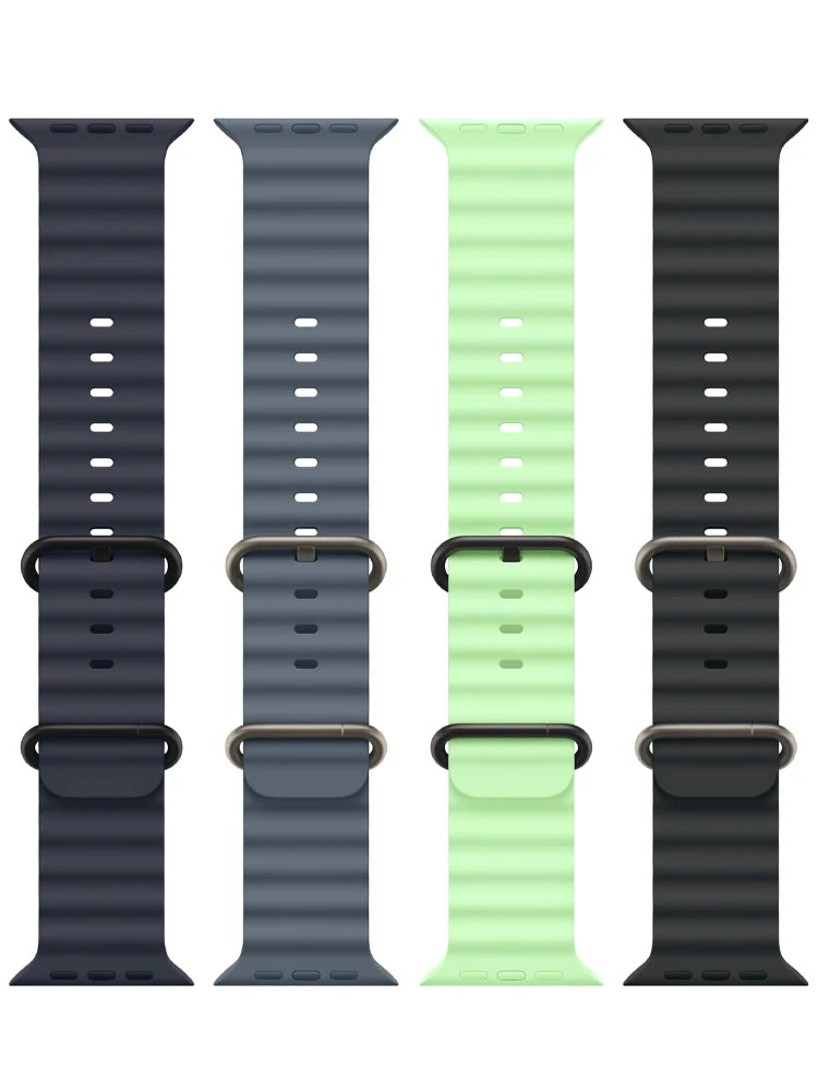 Bracelet Ocean pour Apple Watch Ultra 3 2, 49mm 46mm 44mm 40mm 45mm 41mm 42mm, Correa Bracelet iWatch Series 11 10 9 SE 8 7 6 5 4