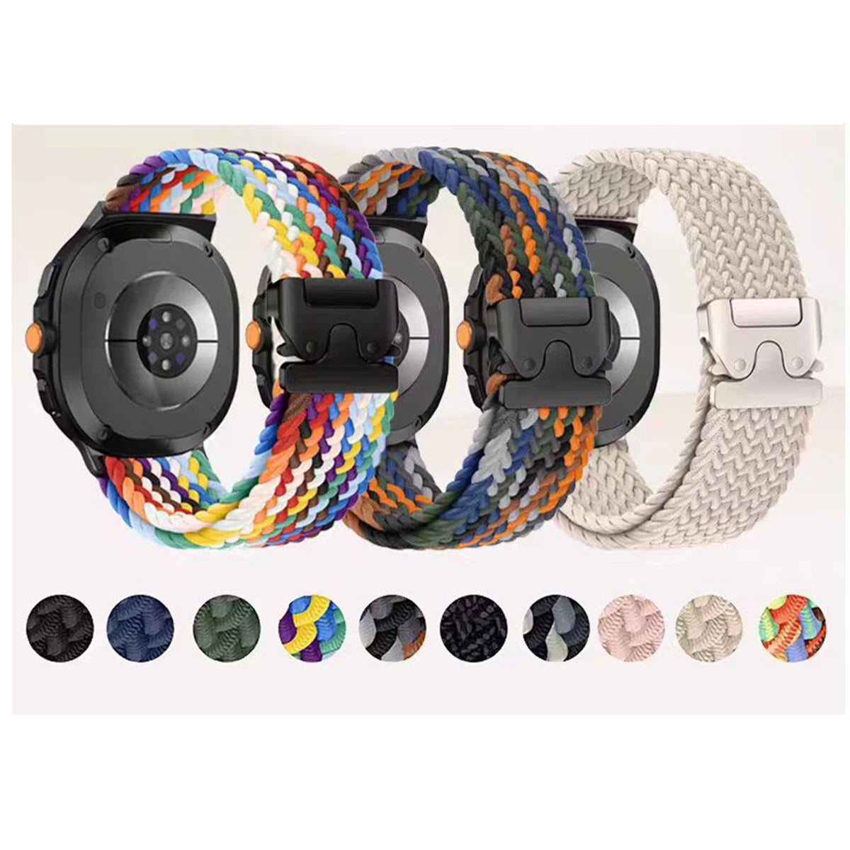 Braided Nylon Strap for Samsung Galaxy Watch Ultra 2025, Paracord Buckle, Galaxy Watch 8/ Galaxy Watch 8 Classic Strap