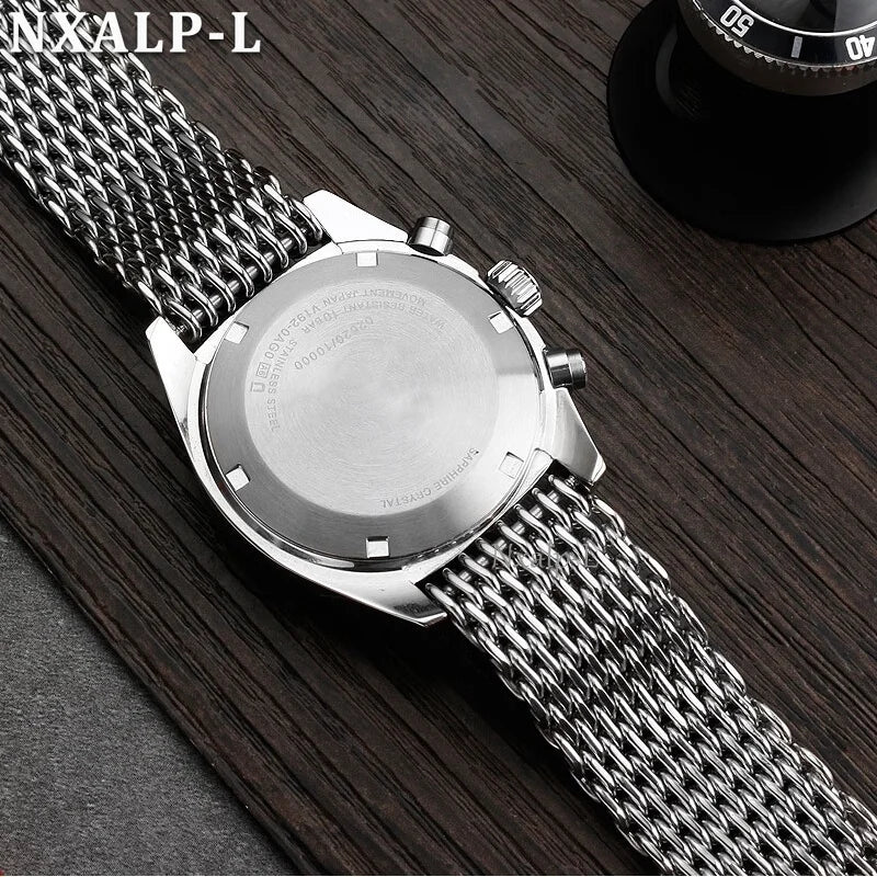 Luxury Milanese Mesh Watch Band Strap 18mm 20mm 22mm 24mm Stainless Steel for Seiko for Omega, 4.5mm Thickness